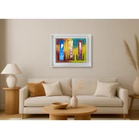 Tableau abstrait original-Triptyque des résonances–unique-fait main-Géry Flag